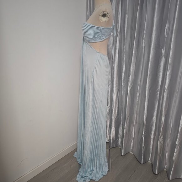 A.L.C. Moira Satin Pleated Maxi Dress - Picture 3 of 12